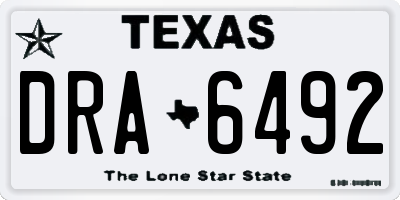 TX license plate DRA6492