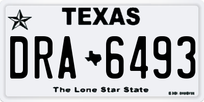 TX license plate DRA6493