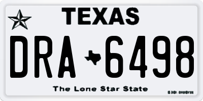 TX license plate DRA6498