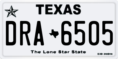 TX license plate DRA6505