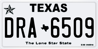 TX license plate DRA6509