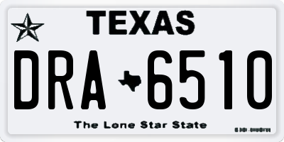 TX license plate DRA6510
