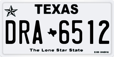 TX license plate DRA6512