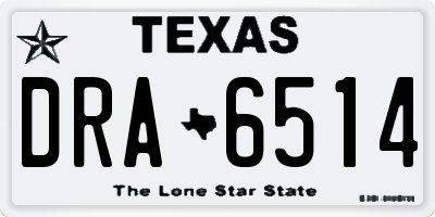 TX license plate DRA6514