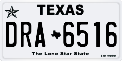 TX license plate DRA6516