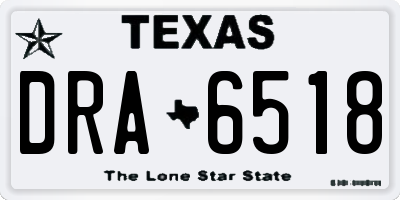 TX license plate DRA6518