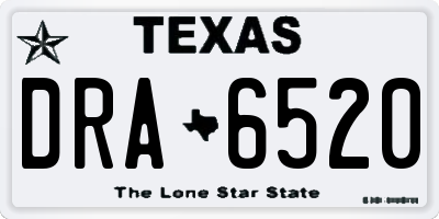 TX license plate DRA6520