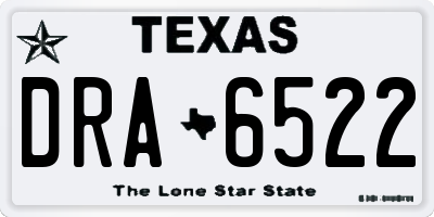 TX license plate DRA6522