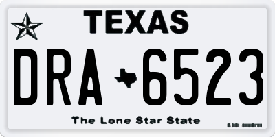 TX license plate DRA6523