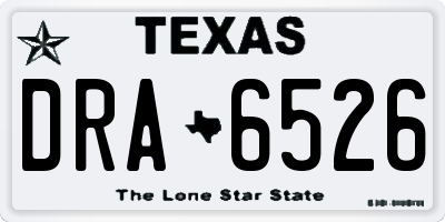 TX license plate DRA6526