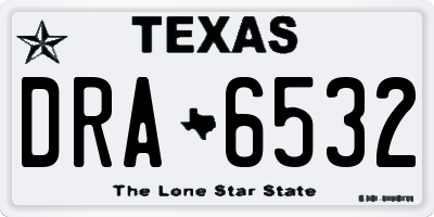TX license plate DRA6532