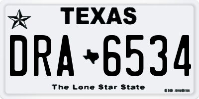 TX license plate DRA6534