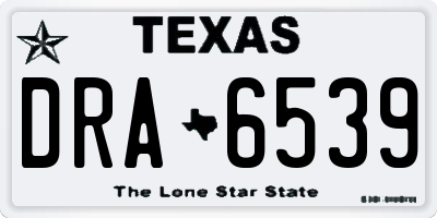 TX license plate DRA6539