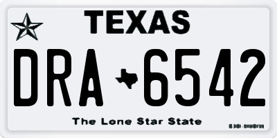 TX license plate DRA6542