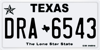 TX license plate DRA6543