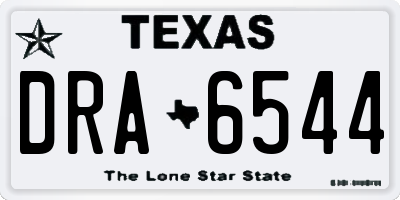 TX license plate DRA6544