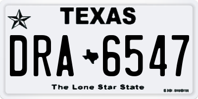 TX license plate DRA6547