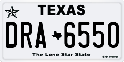 TX license plate DRA6550