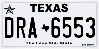 TX license plate DRA6553