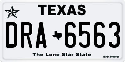 TX license plate DRA6563