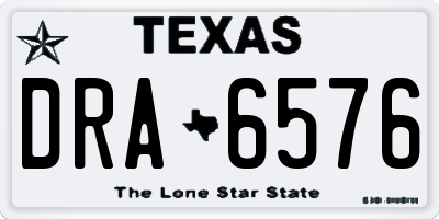 TX license plate DRA6576