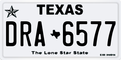 TX license plate DRA6577