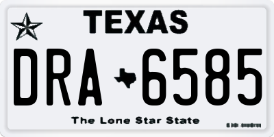 TX license plate DRA6585