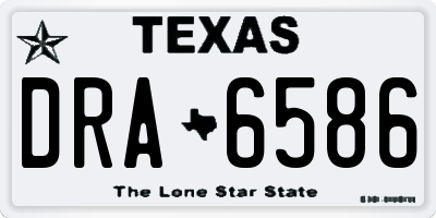 TX license plate DRA6586