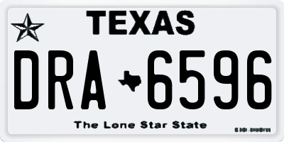 TX license plate DRA6596