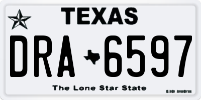 TX license plate DRA6597