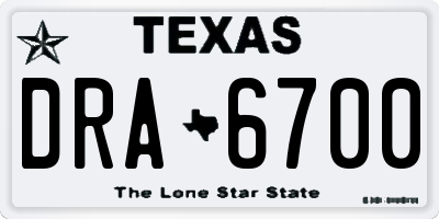 TX license plate DRA6700