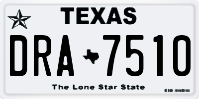 TX license plate DRA7510