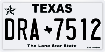 TX license plate DRA7512