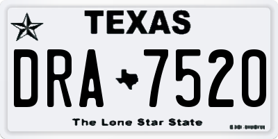 TX license plate DRA7520