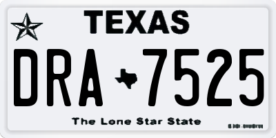 TX license plate DRA7525