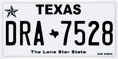 TX license plate DRA7528