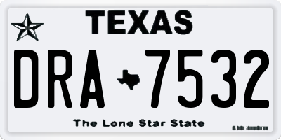 TX license plate DRA7532