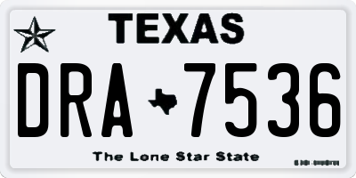 TX license plate DRA7536