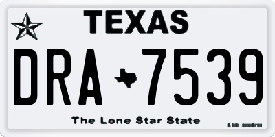 TX license plate DRA7539