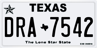 TX license plate DRA7542