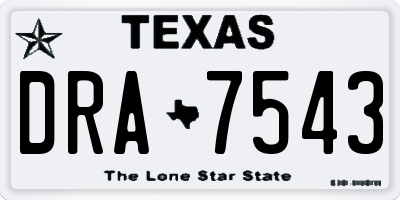 TX license plate DRA7543