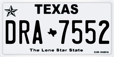 TX license plate DRA7552