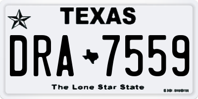 TX license plate DRA7559