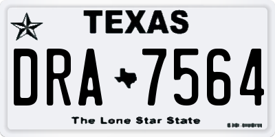 TX license plate DRA7564
