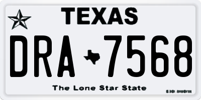 TX license plate DRA7568