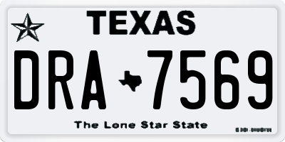 TX license plate DRA7569