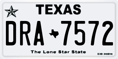 TX license plate DRA7572
