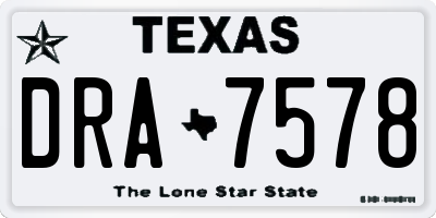 TX license plate DRA7578