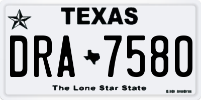 TX license plate DRA7580