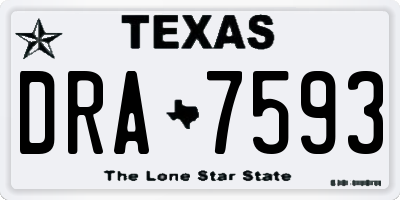 TX license plate DRA7593